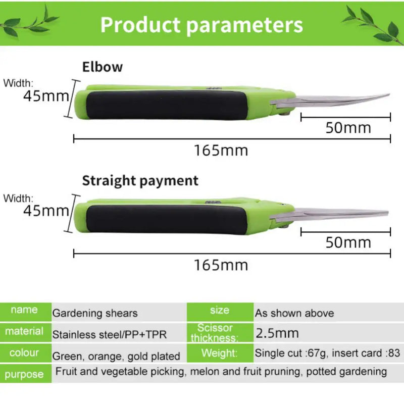Garden Pruning Shears Stainless Steel Pruner Fruit Picking Secateurs Potted Weed Pruning - FREE SHIPPING